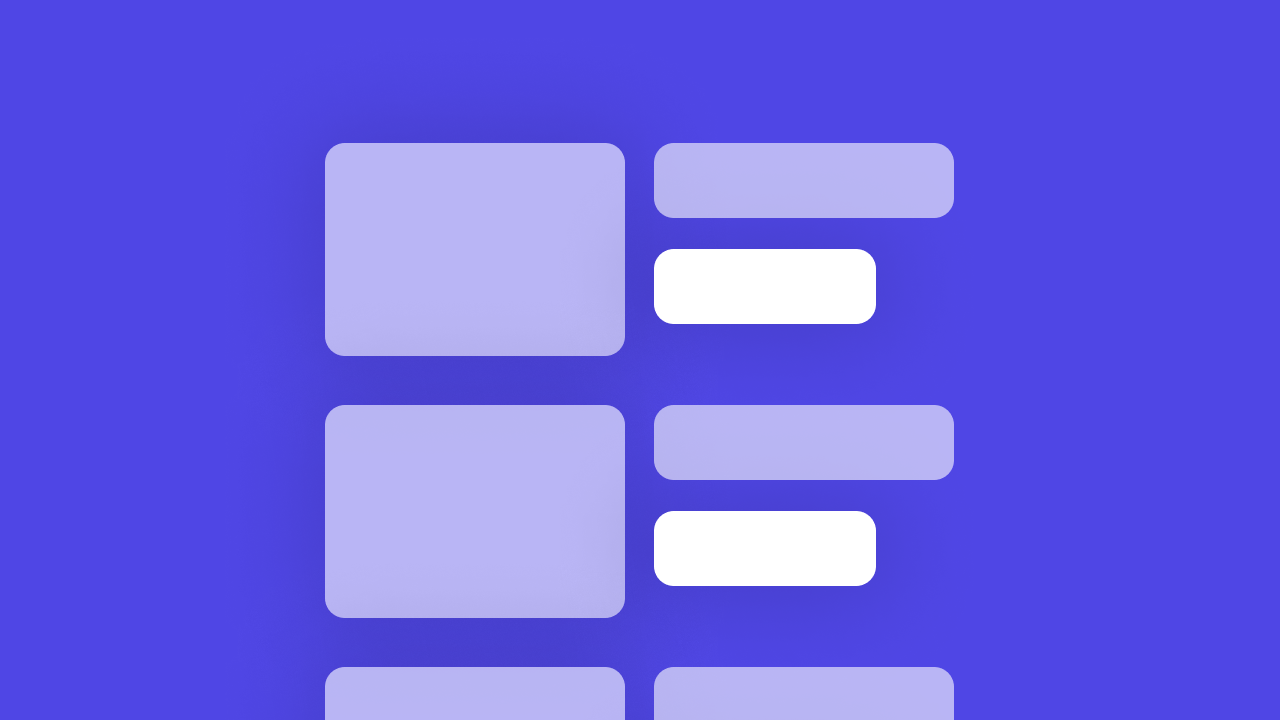 Displays a website blog section.